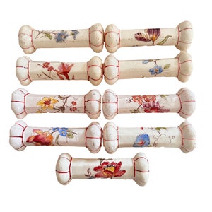 Vintage Handpainted Ceramic Knife Rests set of 9 Longchamp Pottery Antique French