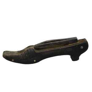 Antique Black Boot Shoe Small Pocket Knife Penknife