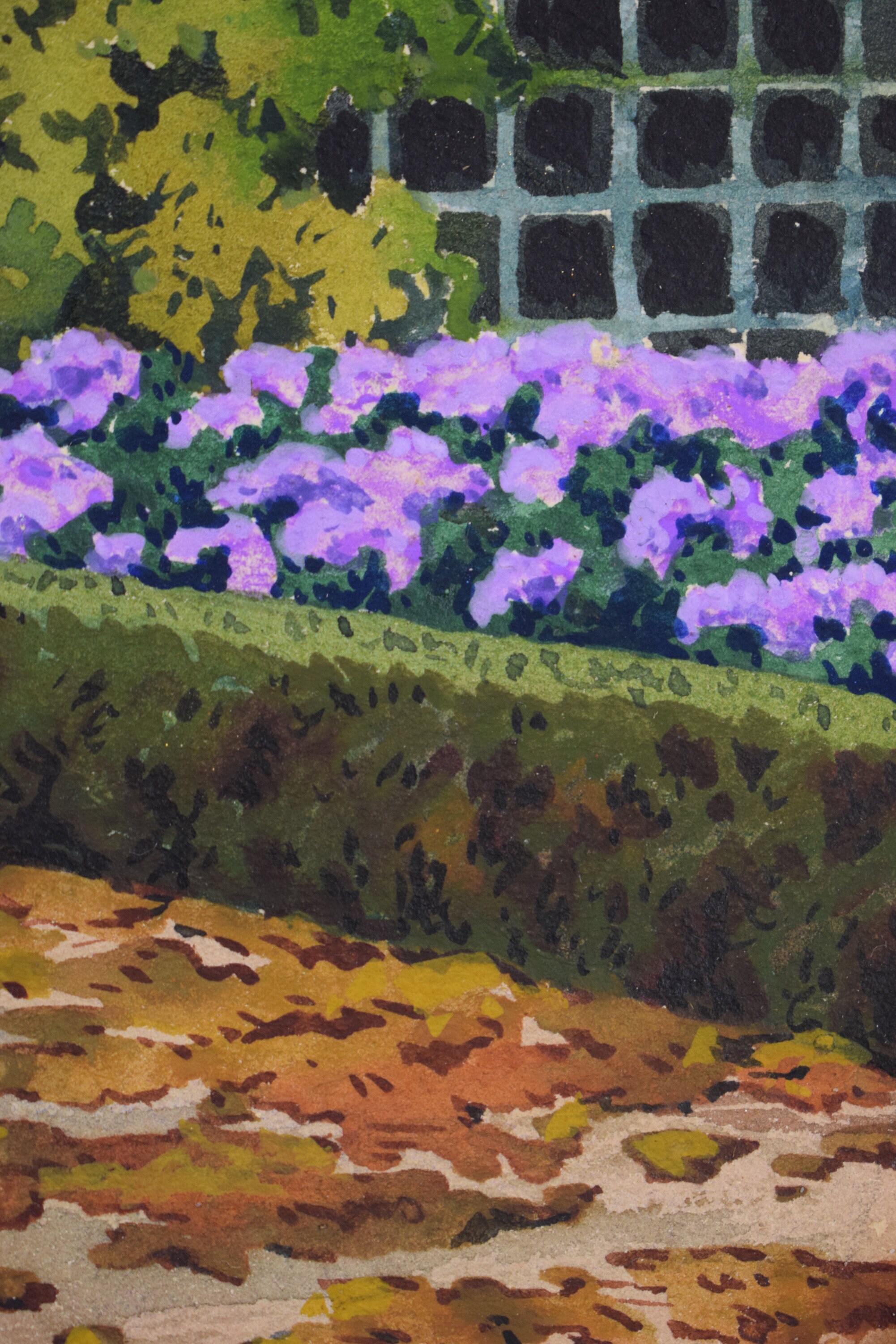 Art Deco Painting Signed Versailles Garden Woman Portrait Etsy