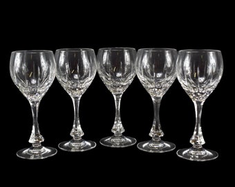 Vintage Baccarat Crystal Set of 5 Wine Glasses