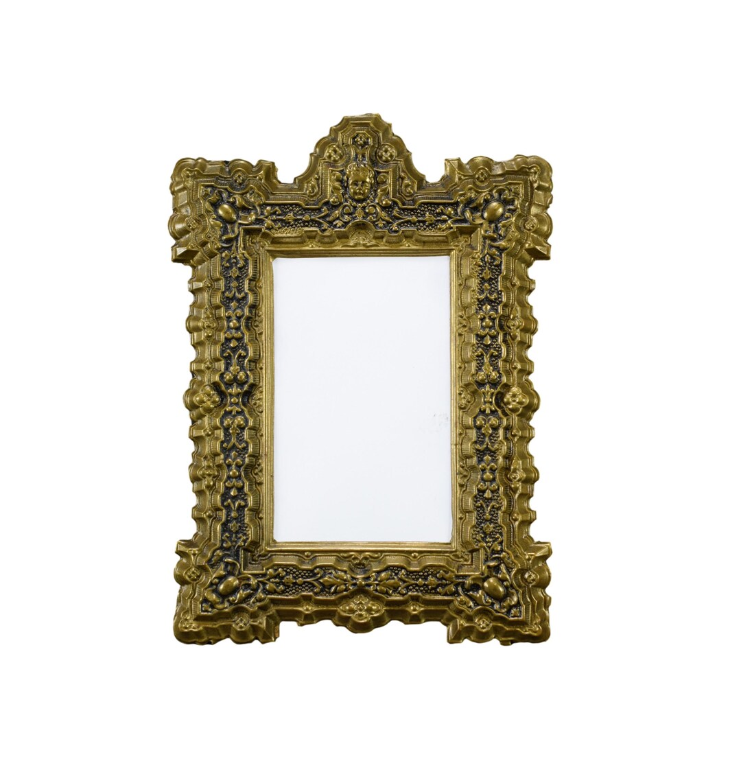 Victorian Photo Frame, Embossed Metal Angel Frame, Gift for