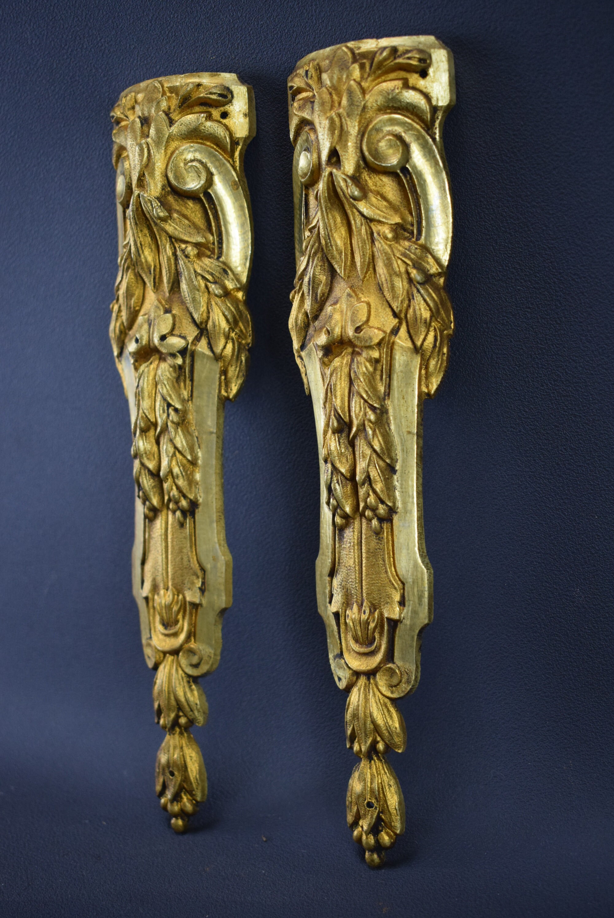 Antique Pair Bronze Pediments Furniture Mount Hardware French Etsy