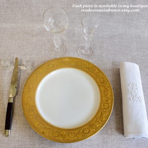 Antique W Guerin & Cie Limoges Porcelain Dinner Plate, Gold Plate Replacement, c1920, Gift For Her
