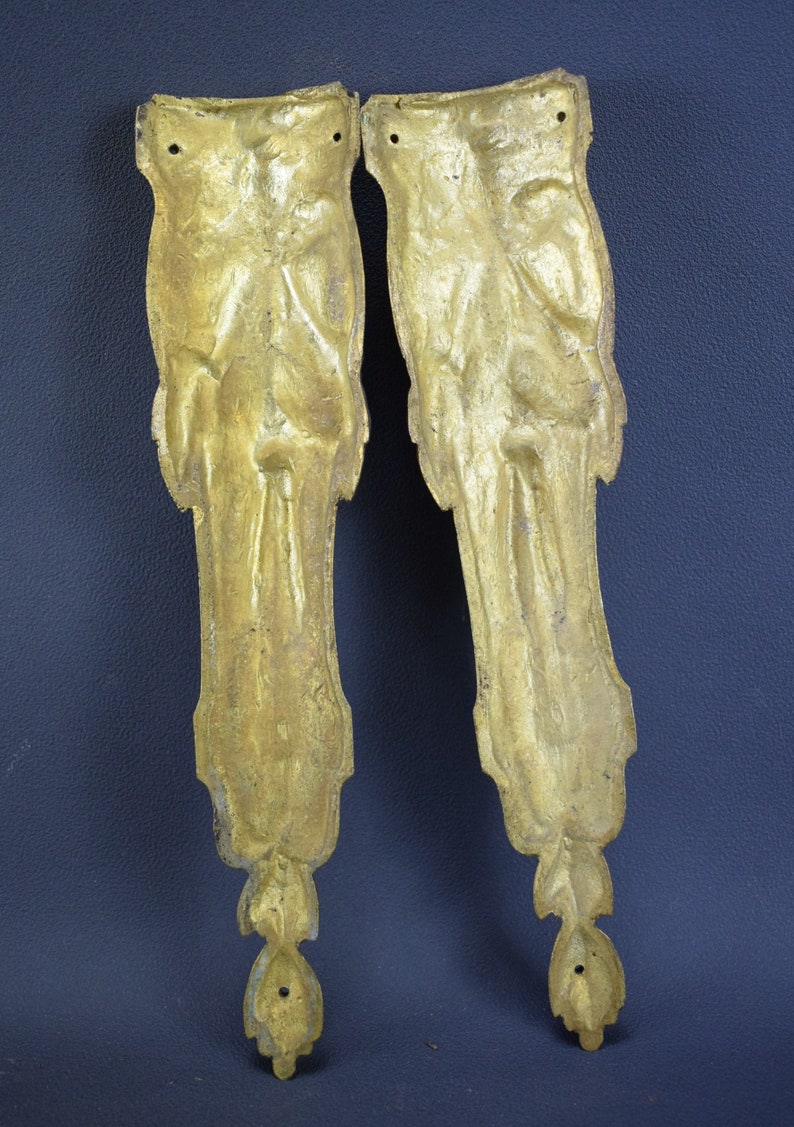 Antique Pair Bronze Pediments Furniture Mount Hardware French Etsy