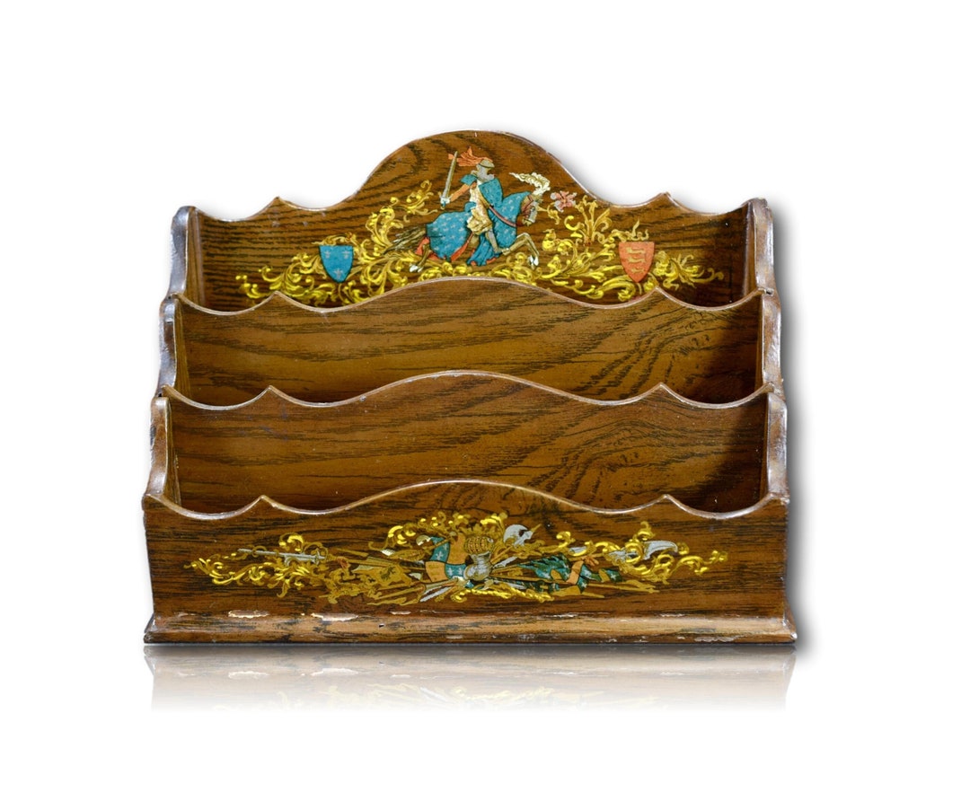 Vintage Middle Ages Paper Mache Desk Letter Rack Holder Caddy Holder - Etsy