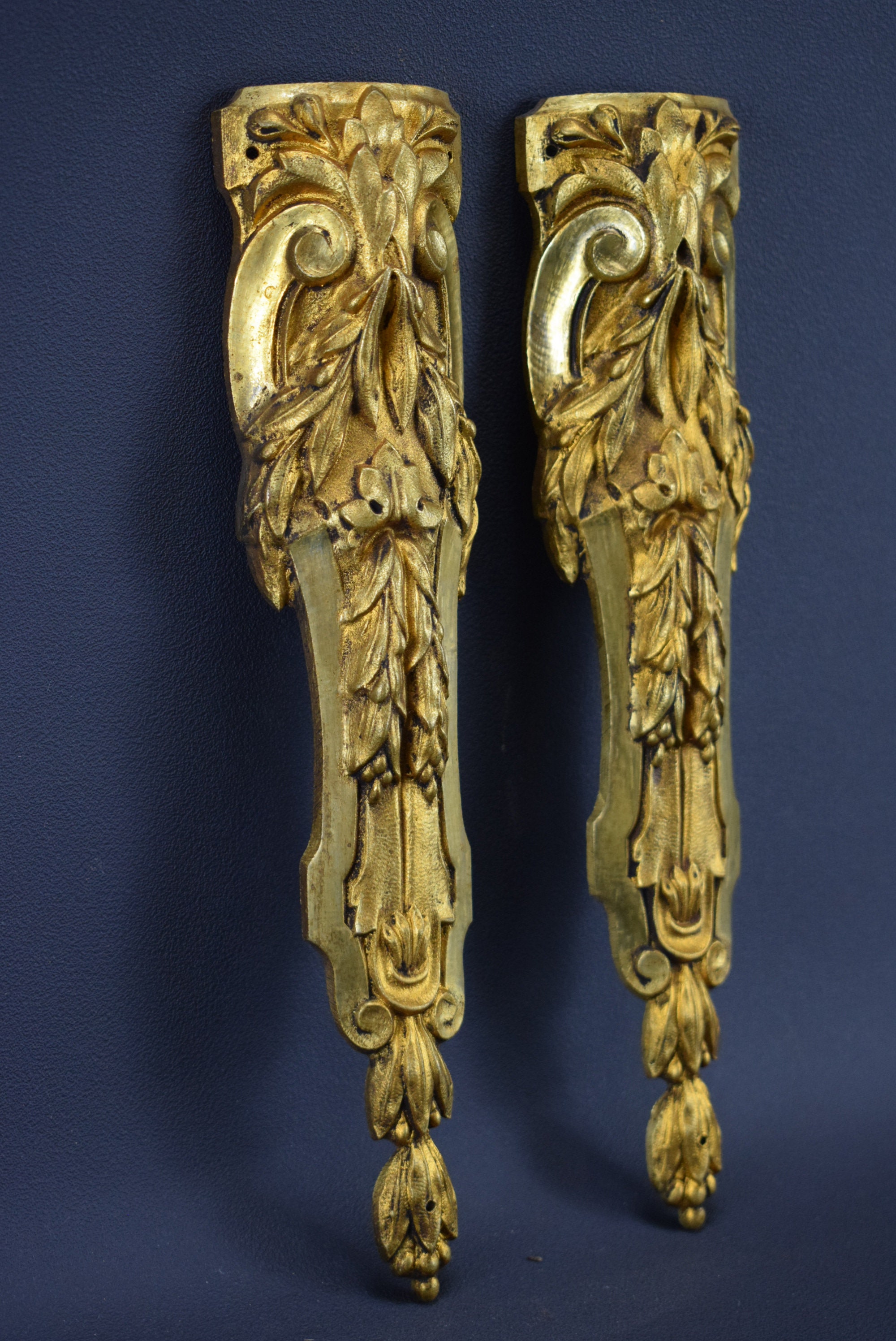 Antique Pair Bronze Pediments Furniture Mount Hardware French Etsy