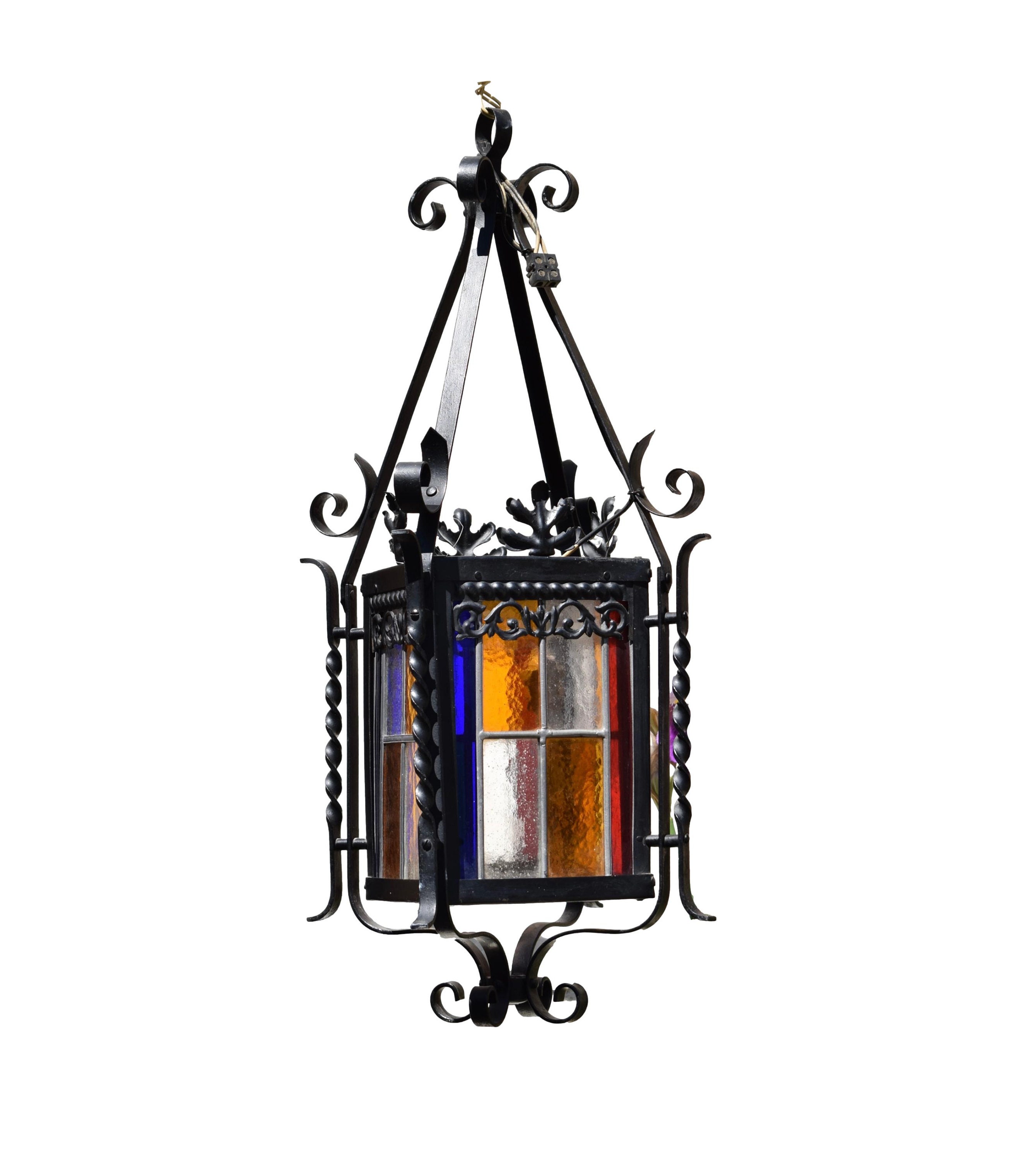 Stained glass hanging lantern deals