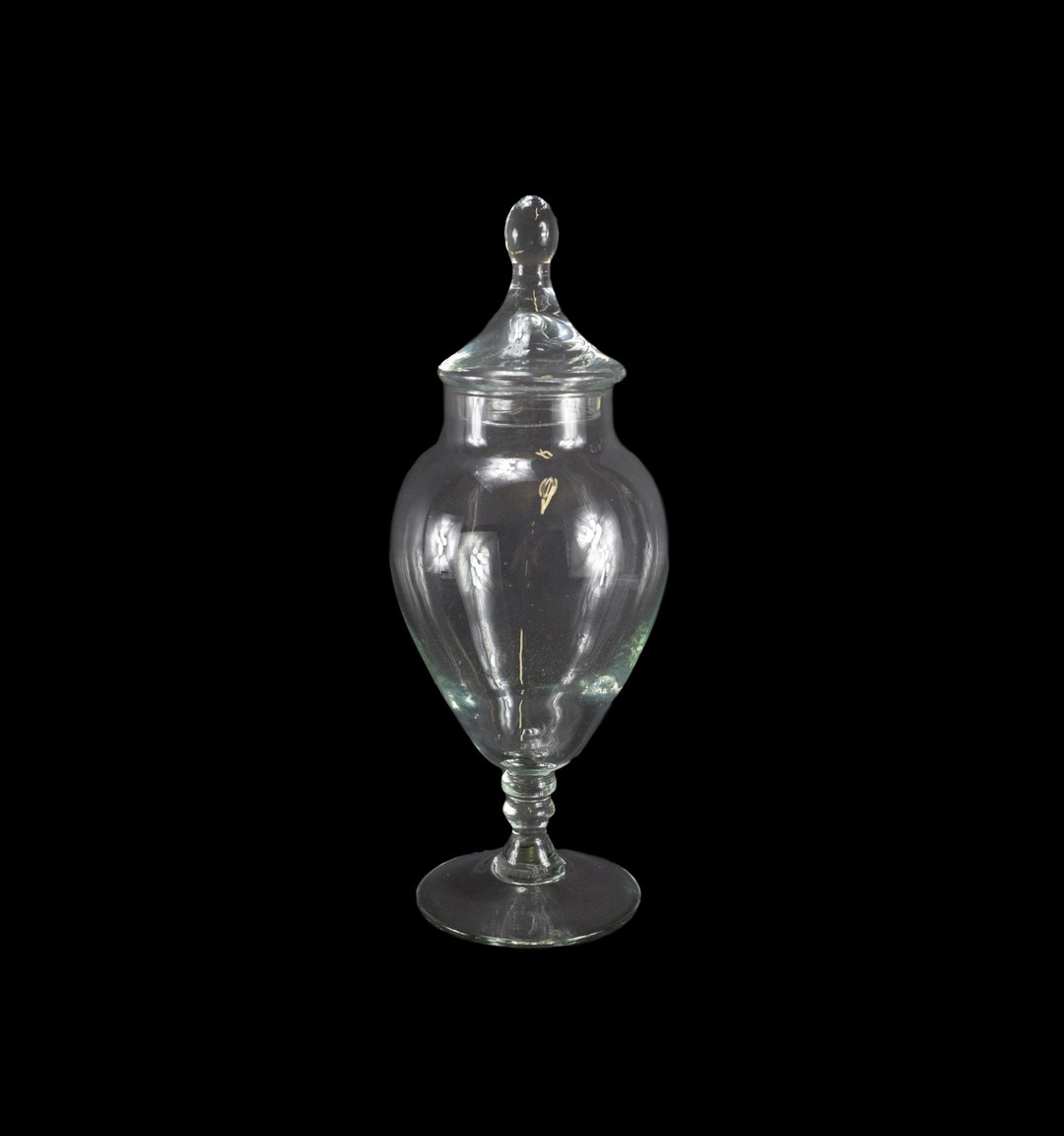 Antique French Hand Blown Glass Jar With Lid Apothecary Etsy