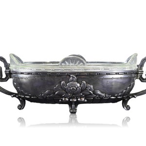 Art Deco Centerpiece Jardiniere With Glass Liner Small Cache Pot Dilecta