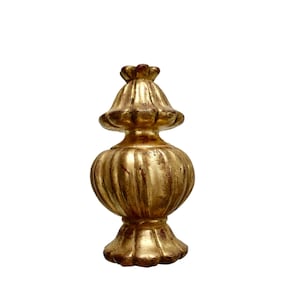 Gilded Wood Stairwell Staircase Newel Post Cap Finial Architectural Curtain Rod End