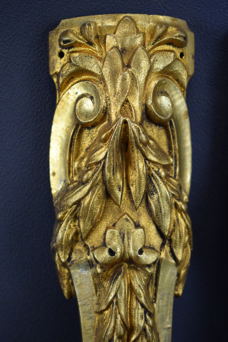 Antique Pair Bronze Pediments Furniture Mount Hardware French Etsy