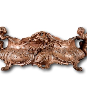 Rococo French Angels Centerpiece Jardiniere Copper Finish
