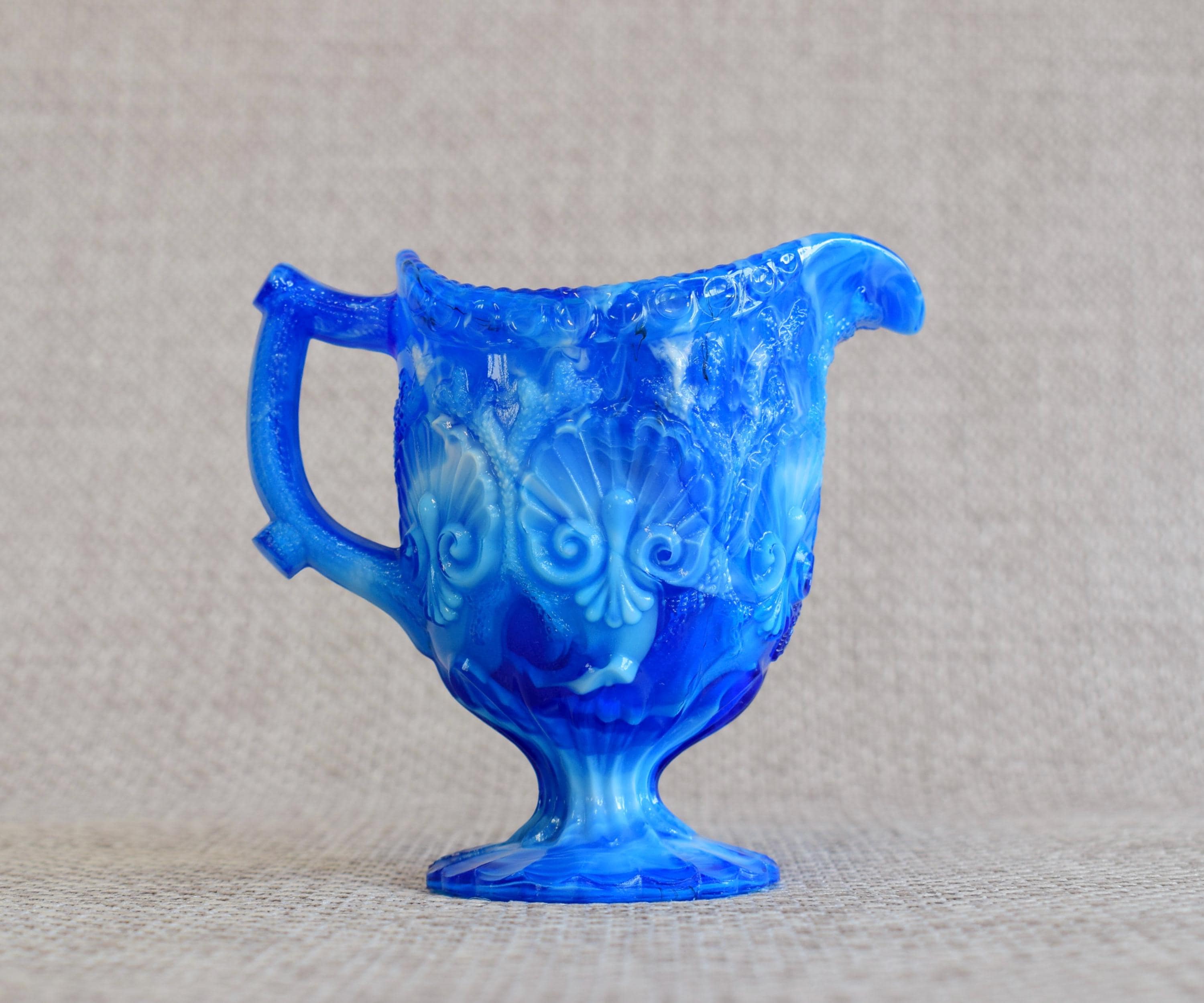 Centre de table bleue et ocre des années 1960 en verre de Murano, fabriqué en Italie