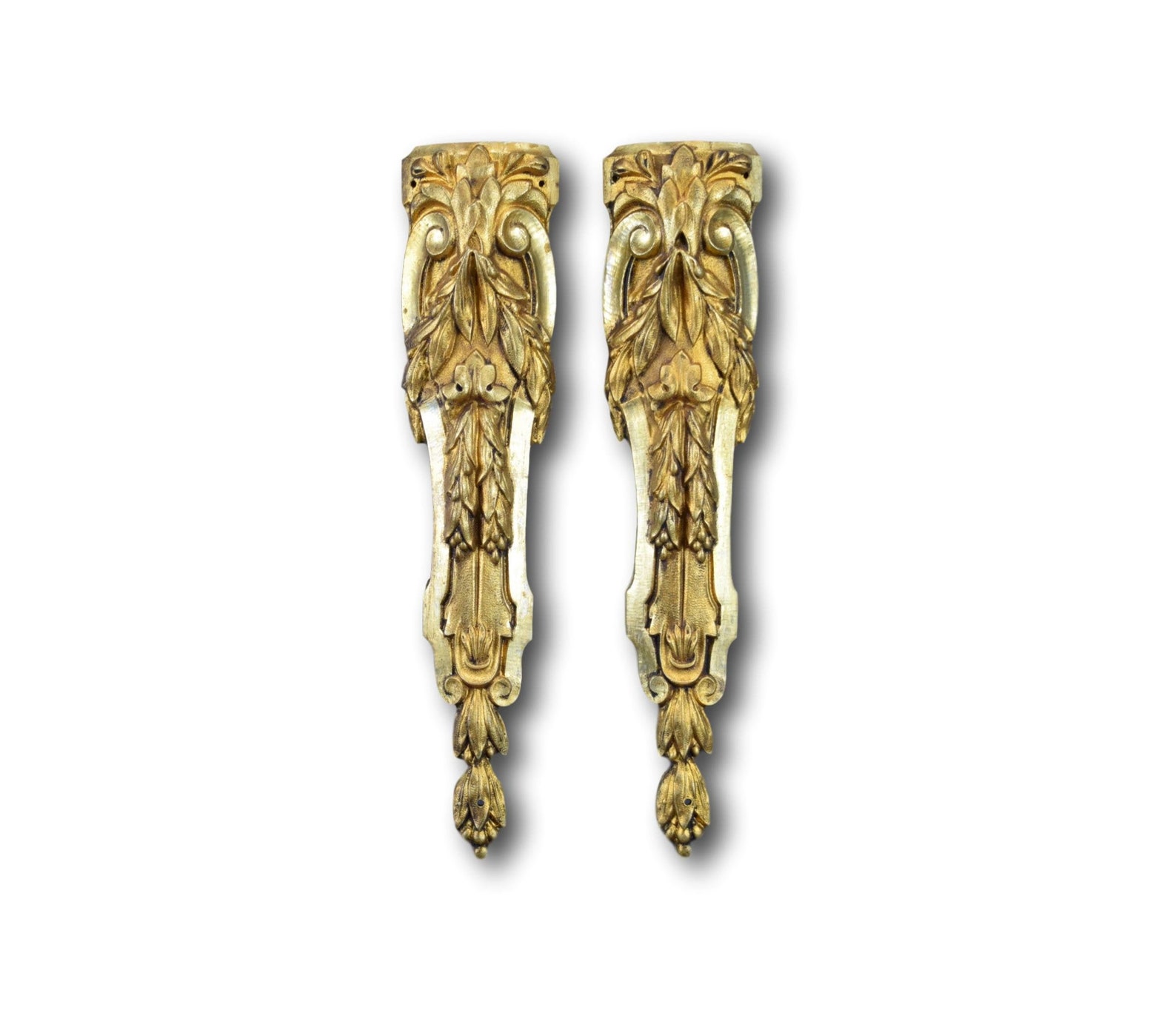 Antique Pair Bronze Pediments Furniture Mount Hardware French Etsy