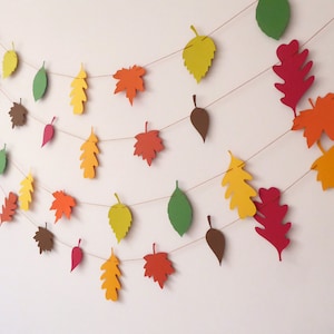Autumn Garland, Fall Leaf Garland, Thanksgiving Garland, Holiday, Rustic Autumn Decorations, Gift