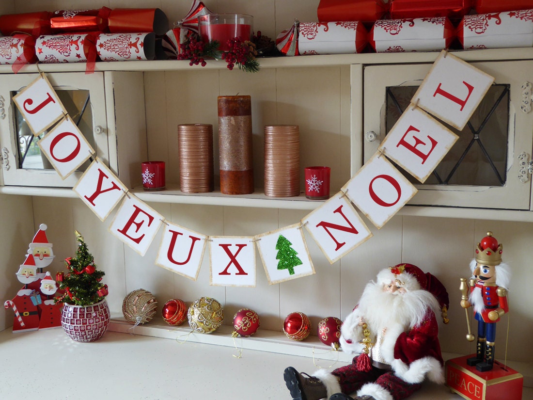 Joyeux Noel Bunting Décoration Intérieure de Noël, Bannière