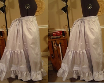 Victorian Bustle Era Petticoat. Various Fabric Options. Taffeta, cotton, etc.. Made to order, any size, any length.