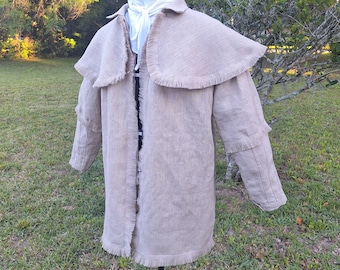 Men's 18th century Hunting shirt. 100% linen, hand stitched. Custom Options.