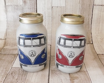 Decoupage de un frasco Kilner para furgoneta VW: decoración shabby chic