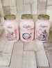 Alice In Wonderland Pink Kilner Canister Jars, Tea Coffee Sugar Jars, Set of 3, Shabby Chic, Kitchen Jars, Alice, Kilner Jars, 