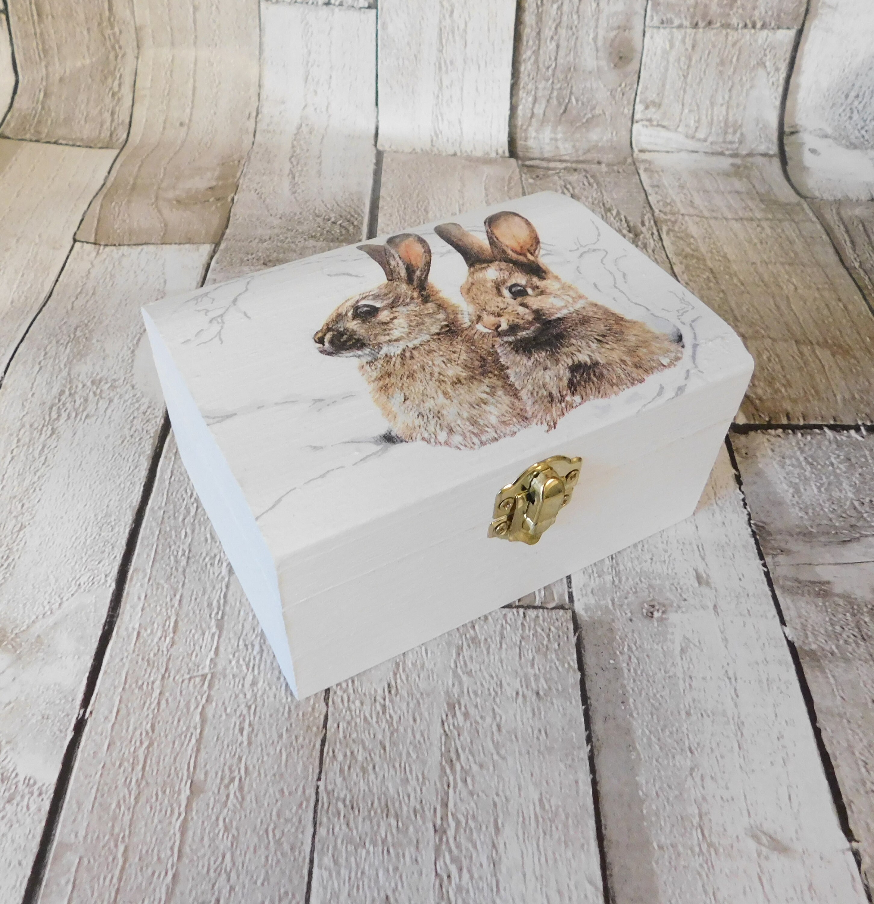 Bunnies Jewellery Box White Rabbit Trinket Box Memory Etsy