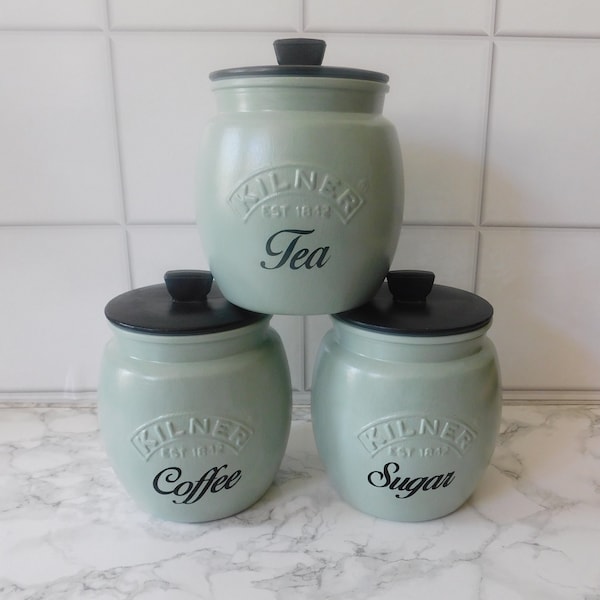 Sage Green Kitchen Canisters Etsy UK