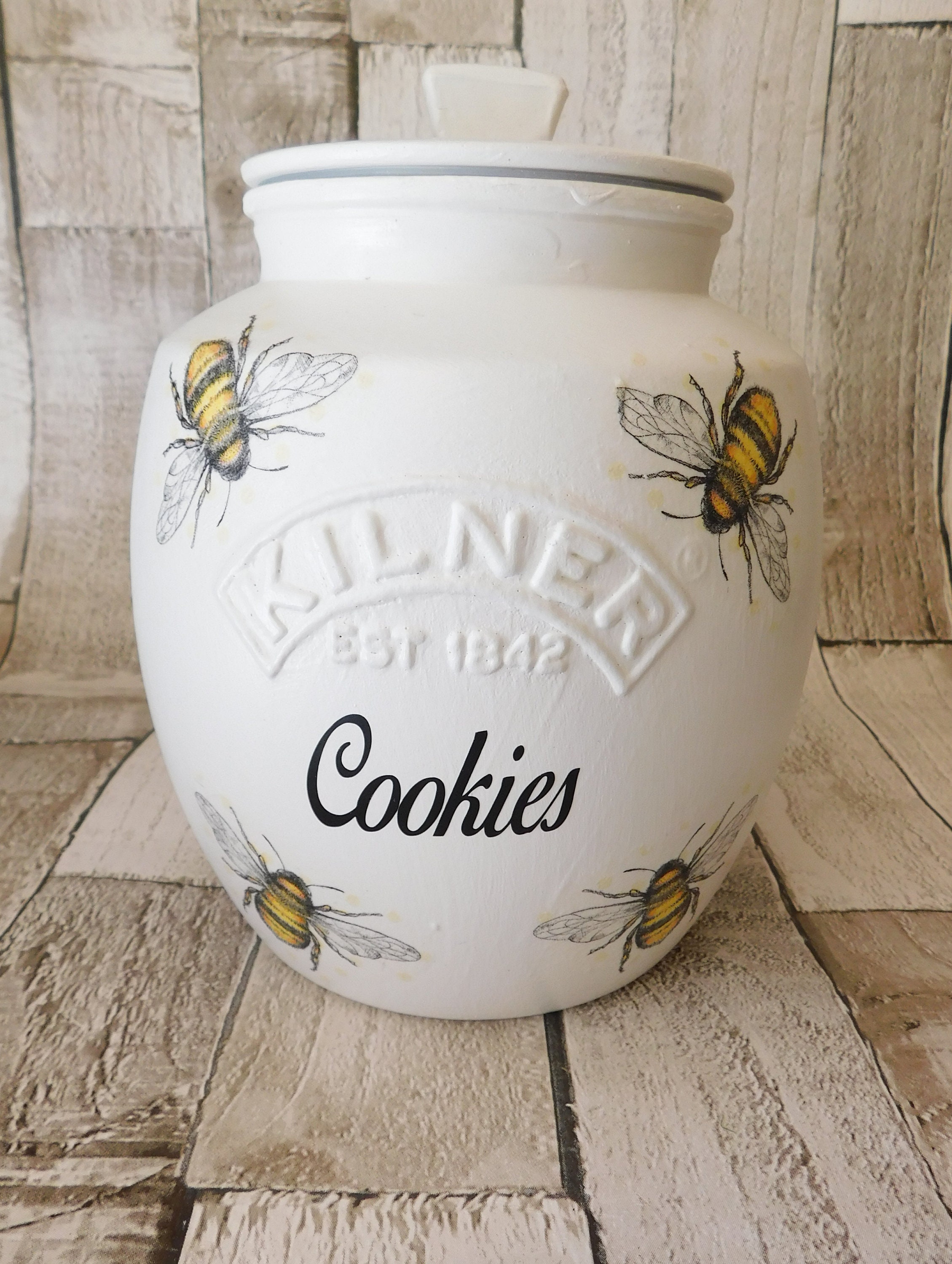 White Honey Bee Kitchen Canisters Tea Coffee Sugar Jars Etsy