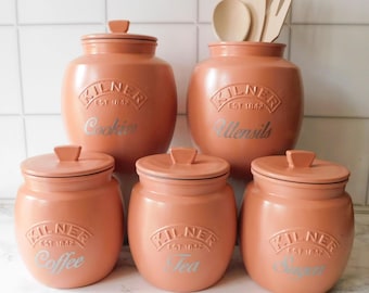 Botes de cocina color cobre, tarros para té, café y azúcar, tarro para galletas, barril para galletas, tarro para utensilios, tarro retro Kilner, regalo para el hogar
