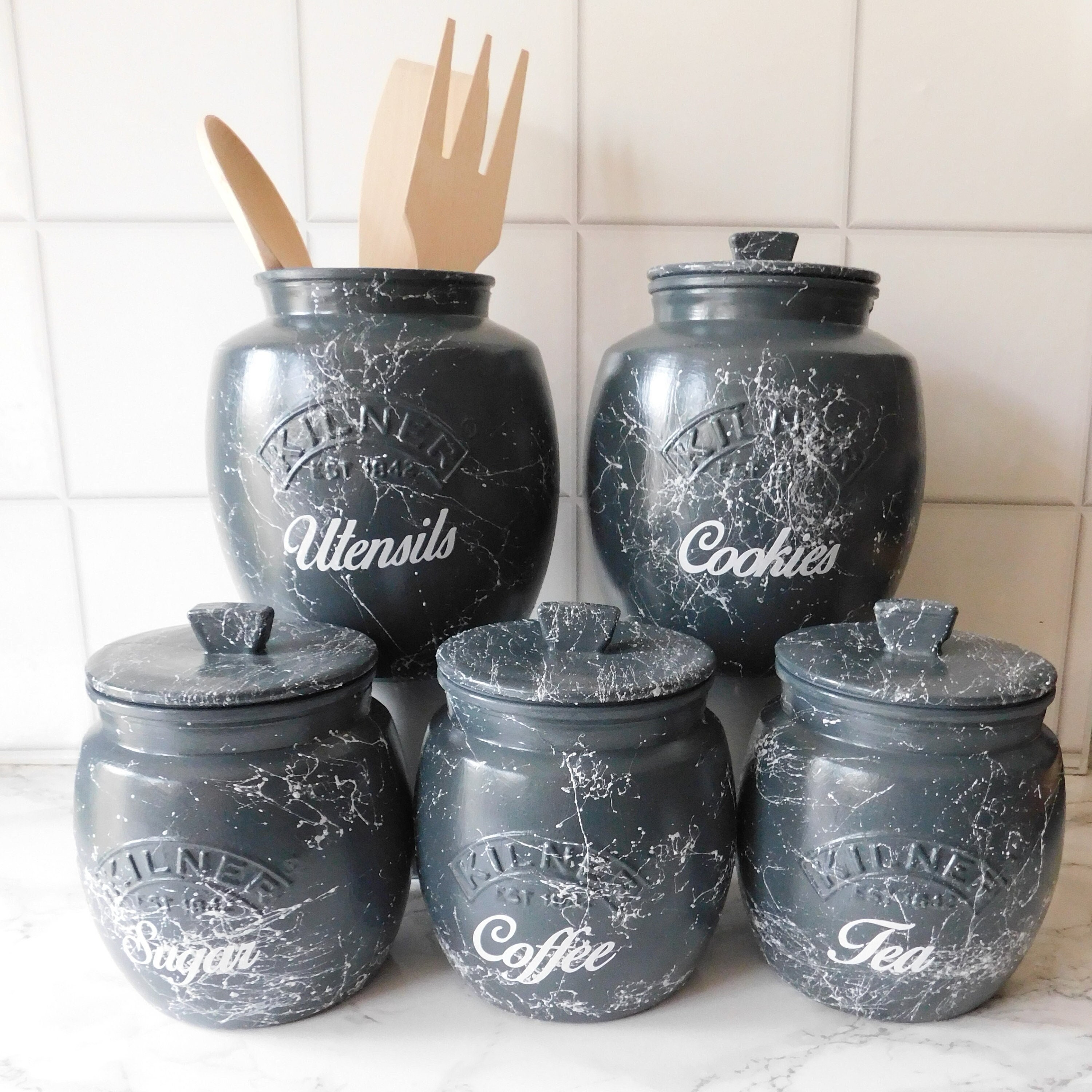 Unusual Tea Coffee Sugar Canister Set UK