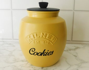 Mustard Black Cookie Jar, 2 Litre Kilner Jar, Biscuit Jar, Biscuit Barrel
