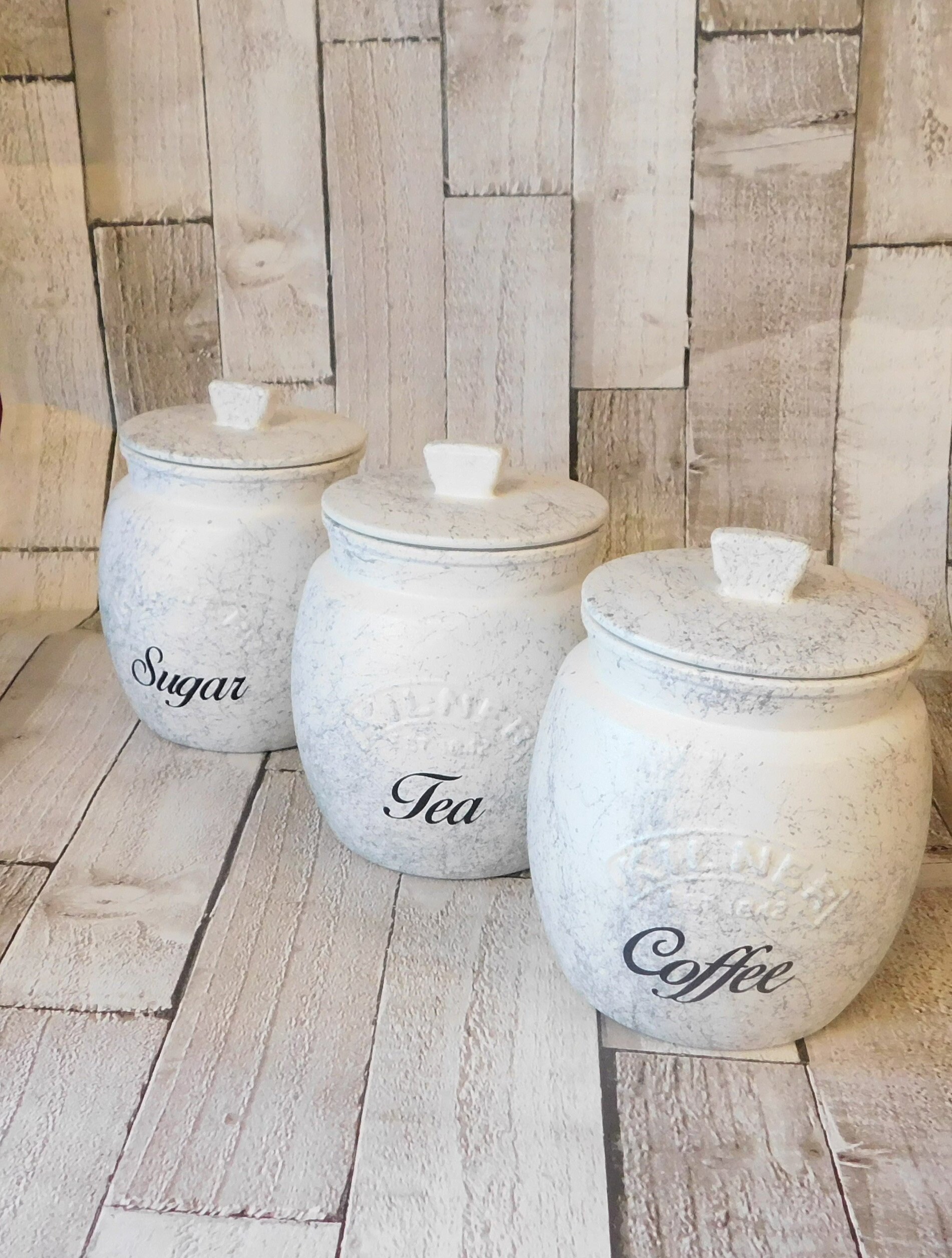 White marble tea coffee 2025 sugar canisters