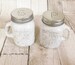 White Marble Salt & Pepper Shakers, Mason Jar Condiment Set, White Black Marble Effect, White Silver Marble Effect, Salt Shaker , Pepper Pot 