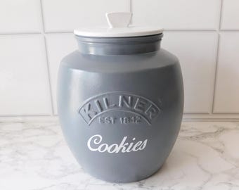 Tarro para galletas gris pizarra, tarro kilner de 2 litros, barril para galletas, tarro gris para almacenar galletas,
