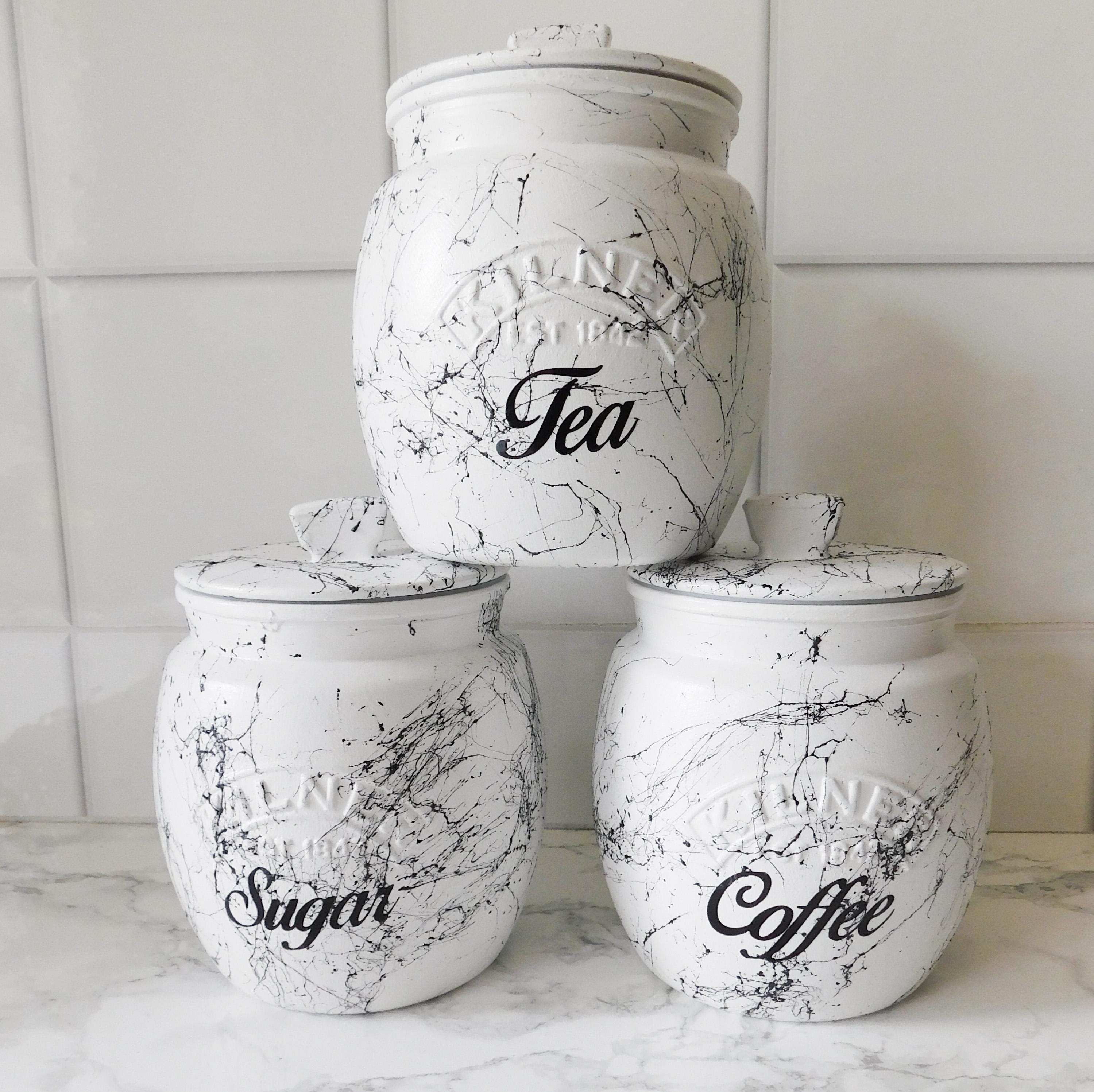 Grey Tea Welsh Tea Coffee Sugar Canisters Welsh Tea Coffee And