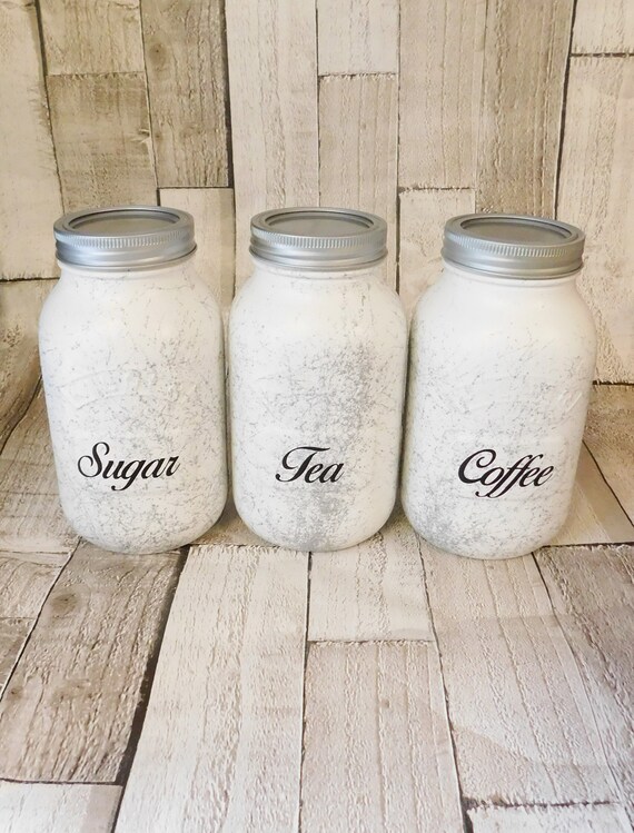 tea coffee sugar canisters marble