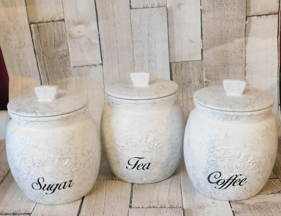 White Marble Kitchen Canisters, Tea Coffee Sugar Jars, Sugar Pot, Coffee Pot,  Tea Caddie Caddy, White Silver Marble Effect, Kilner Retro Jar - Etsy