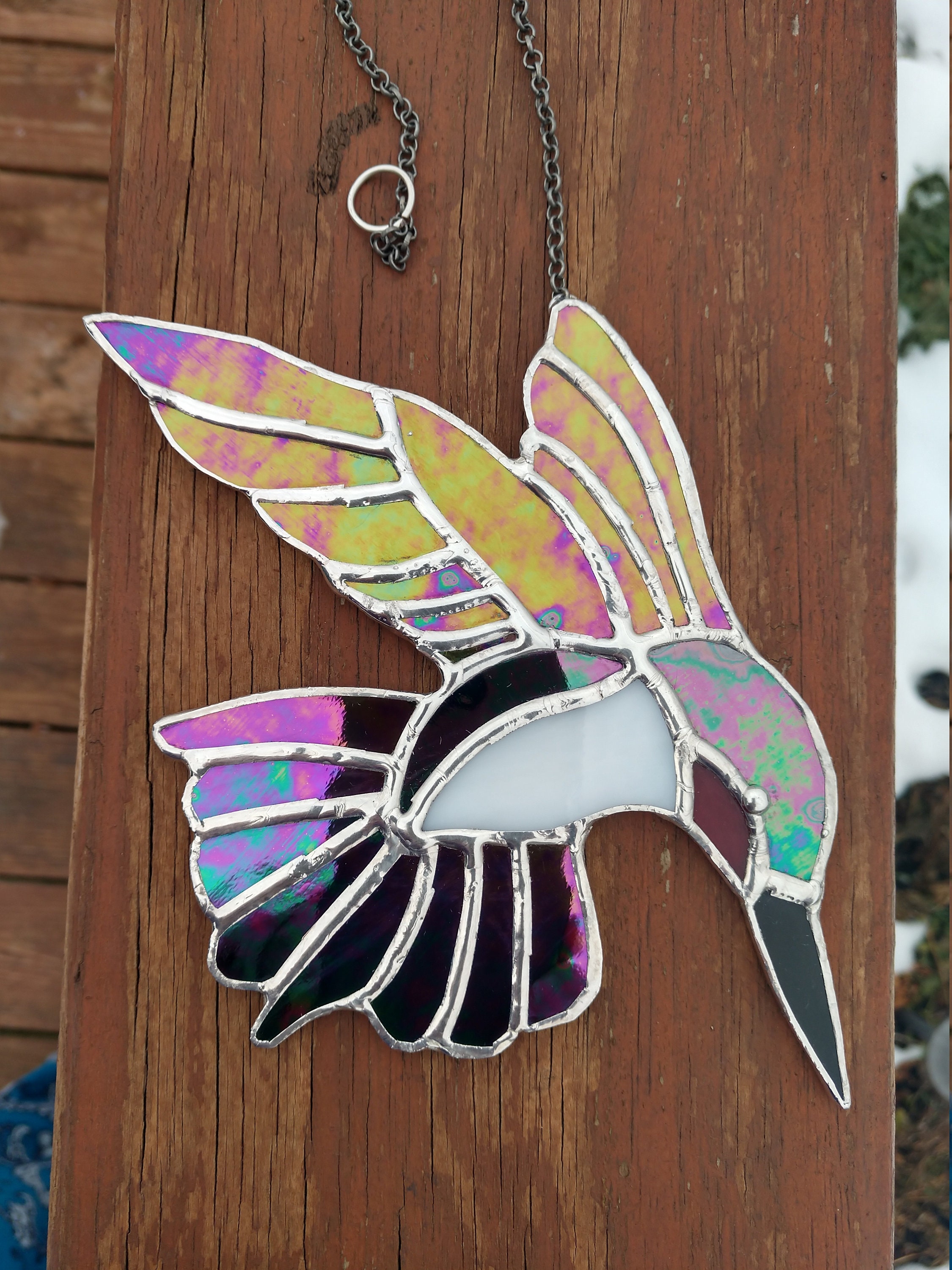 Hummingbird Stained Glass Hanging Suncatcher Etsy