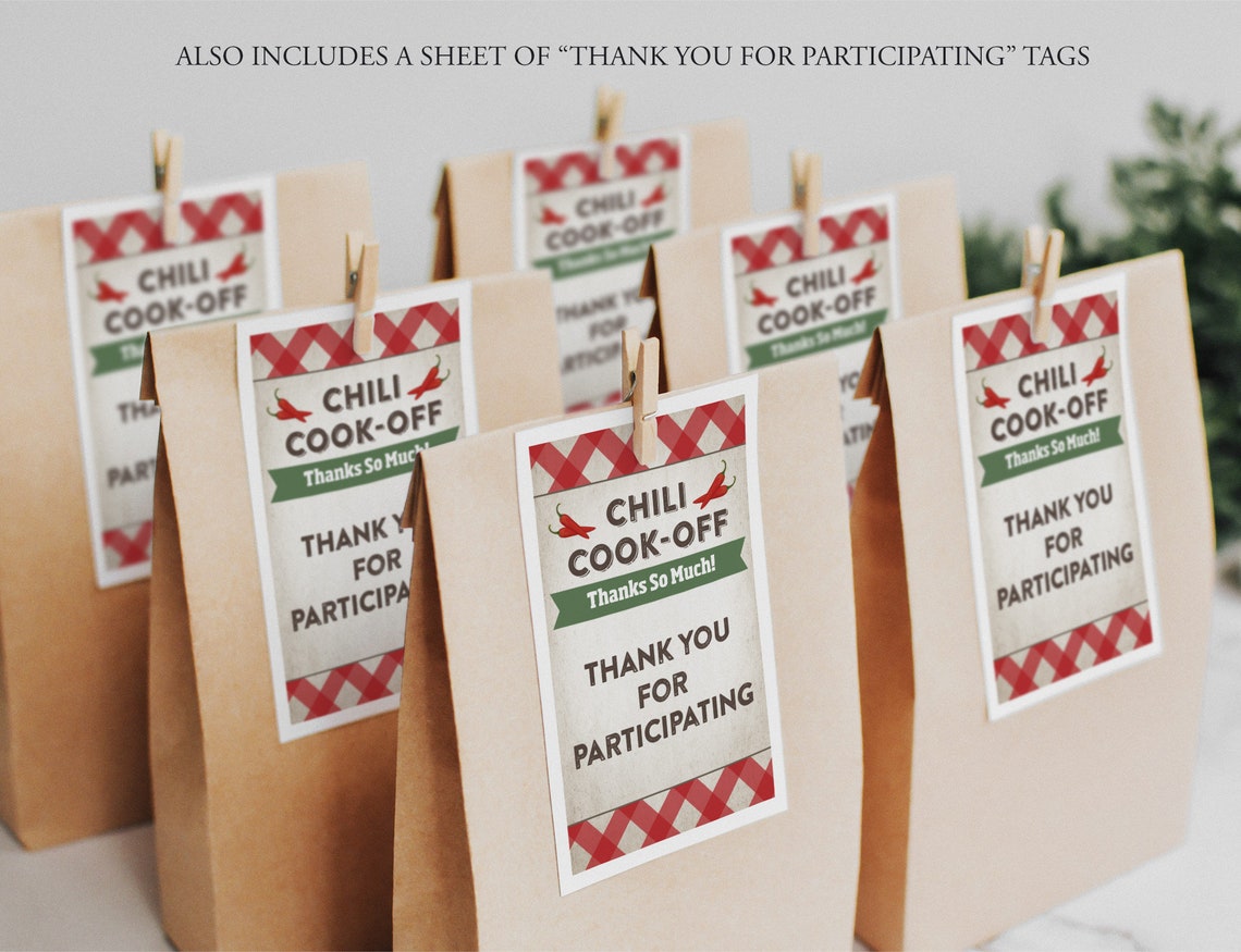 Printable Chili Cook-off Award Winner's Gift Tag, Create Your Own Award ...