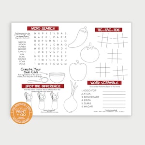 Printable Chili Cook-off Fun Activity and Game Sheet for Kids, Chili ...