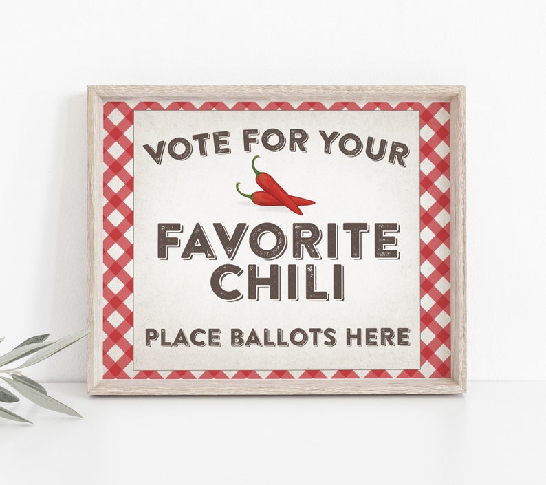 Printable Chili Cook off Ballot Box Sign Sign for Ballot Etsy
