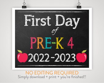 First Day of Pre K - Etsy