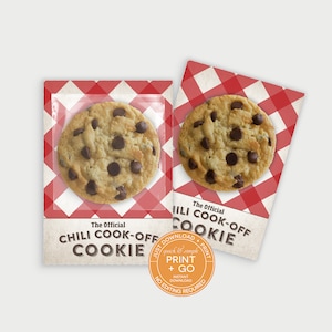 Printable Chili Cook-Off Cookie Cards, Cook Off Competition Dessert Card, NO EDITING Required, Just Download & Print