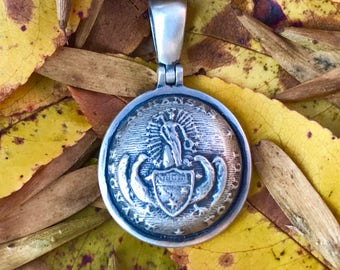 MP5A Button Civil War Relic Pendant .925 Silver Confederate Local MISSISSIPPI