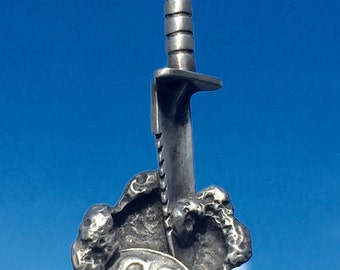 Sterling zilveren Confederate 'CS' "JUST-DUG" gesp burgeroorlog relikwie hanger