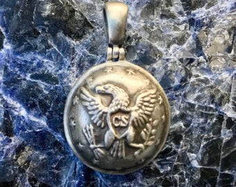 Sterling Silver Confederate Local Staff Officer Button -CS18 Burgeroorlog Relikwie Hanger