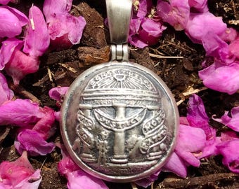 Sterling zilveren Confederate GEORGIA wapenschild knop burgeroorlog relikwie hanger