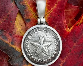 Sterlingzilveren knop "REPUBLIC of TEXAS / ARMY" (TX5): relikwie uit de burgeroorlog