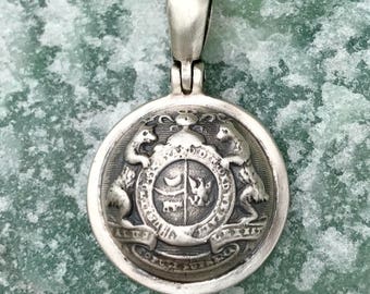 Sterling zilveren MISSOURI Border-State Confederate knop burgeroorlog relikwie hanger
