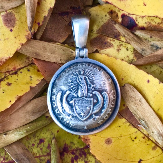 sterling silver confederate arkansas state seal button civil etsy