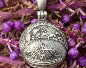 Sterling Silver Confederate TENNESSEE State Seal Button Civil War Relic Hanger